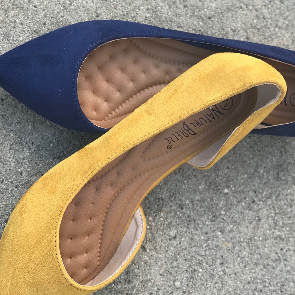 1 Left! Nature Breeze Yellow Pointy Toe Flat - Picture 5 of 7